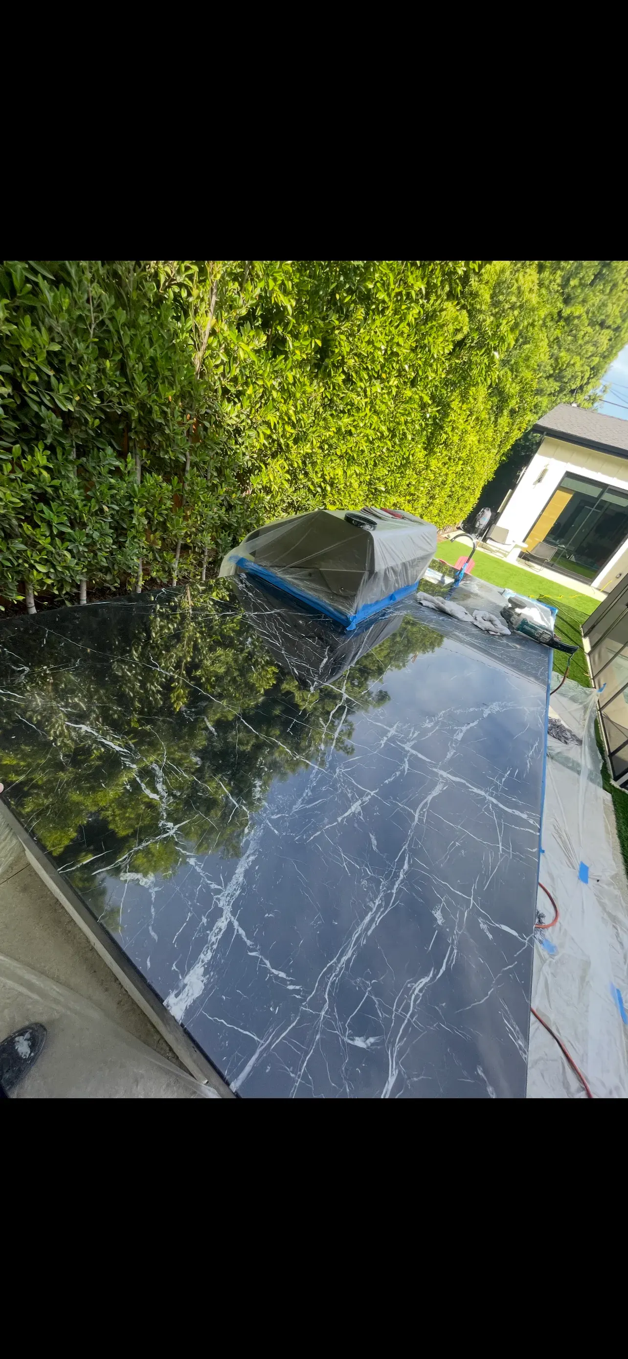Outdoor Marble Countertop Polishing - After