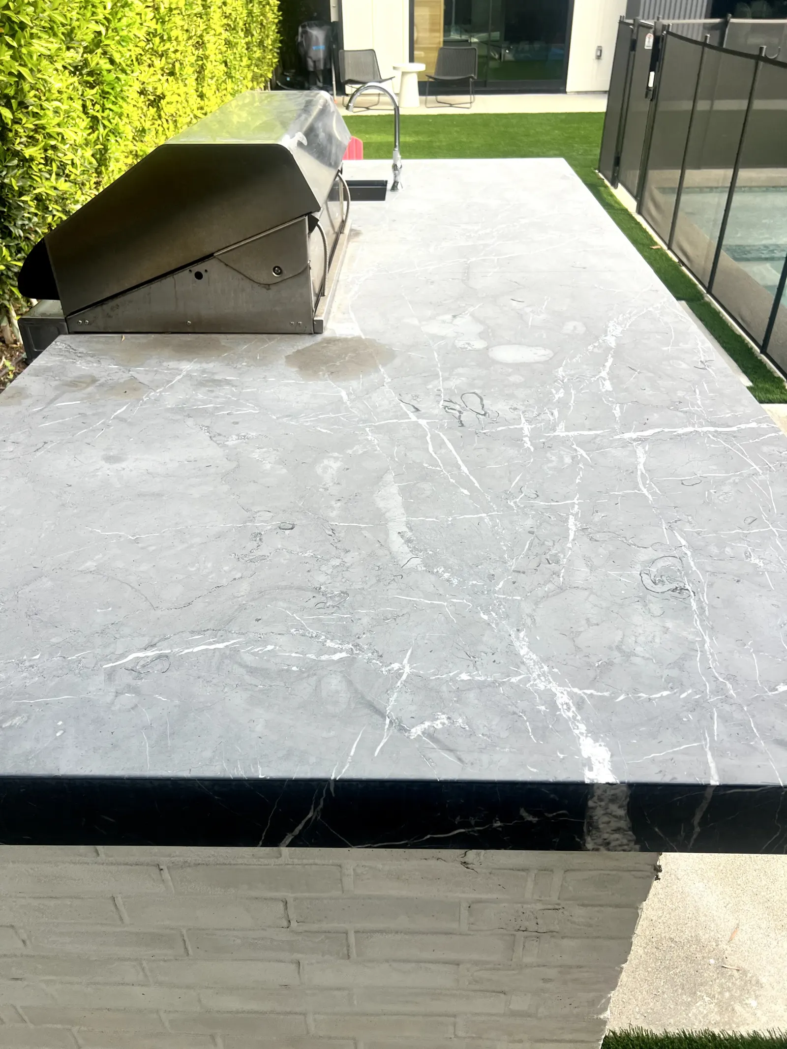 Outdoor Marble Countertop Polishing - Before