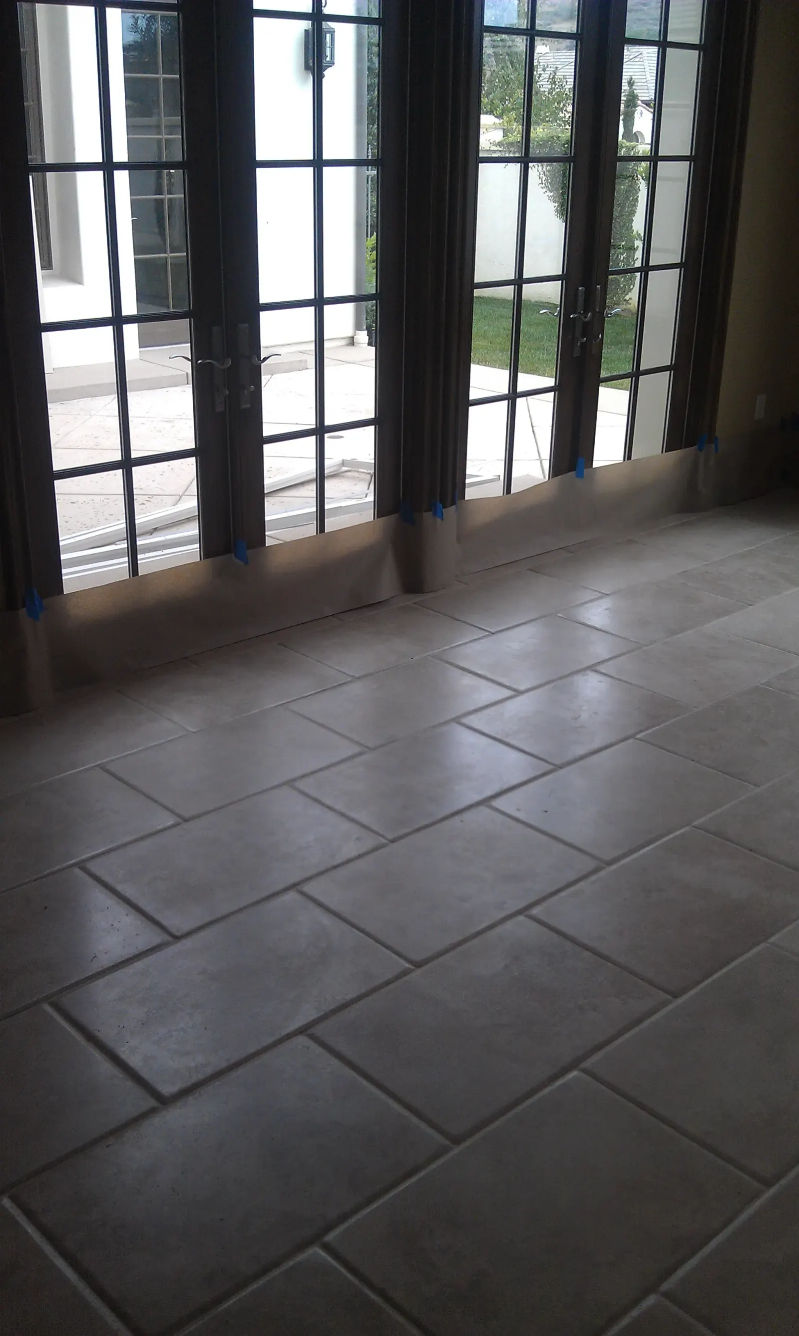 Travertine Floor Honing - Before