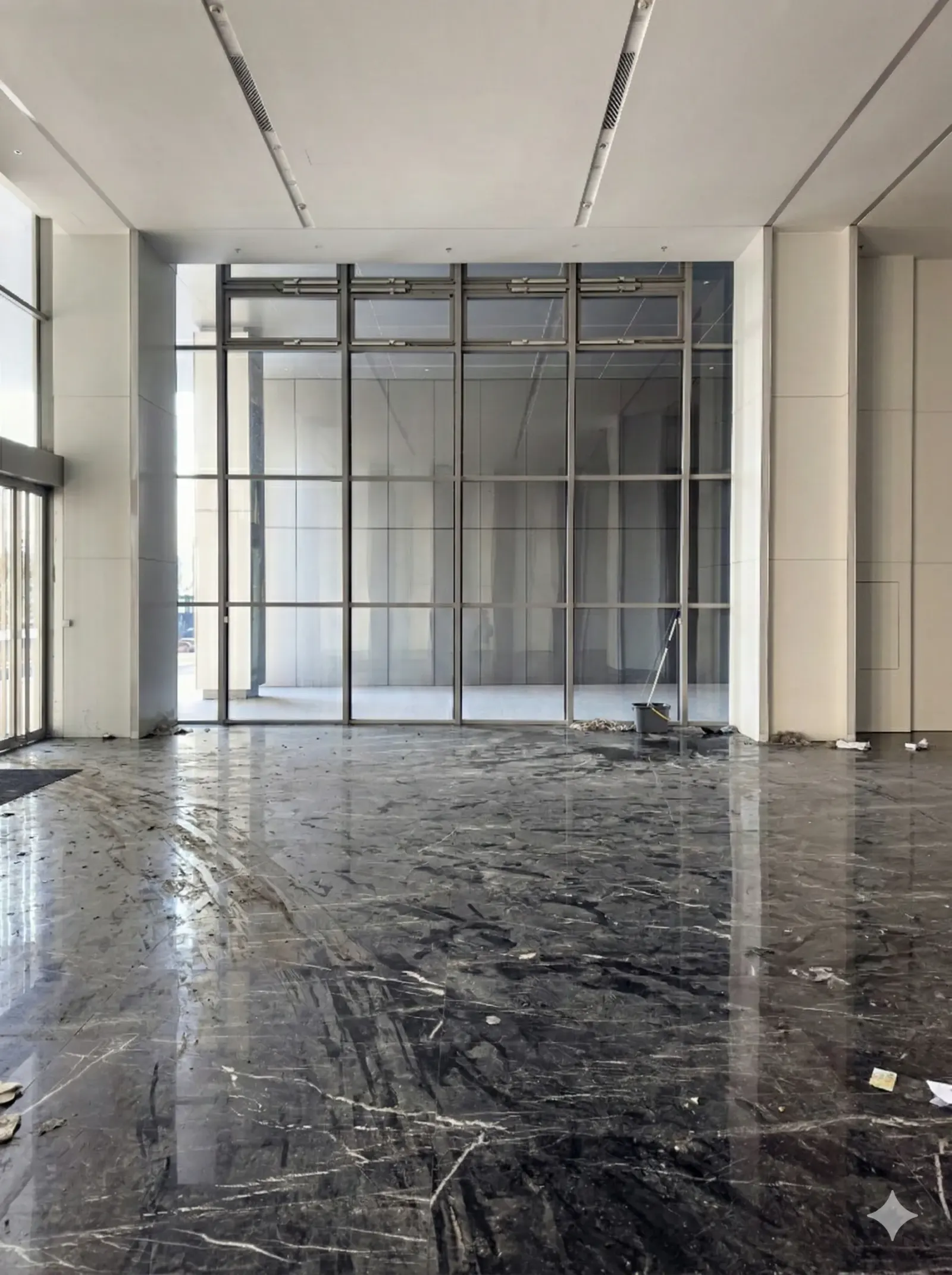 Commercial Lobby Marble Polishing - Before