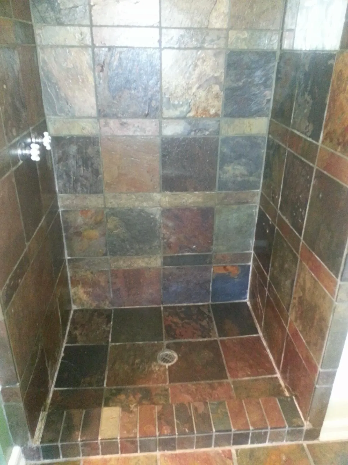 Cleaning Rustic Slate Shower Tiles