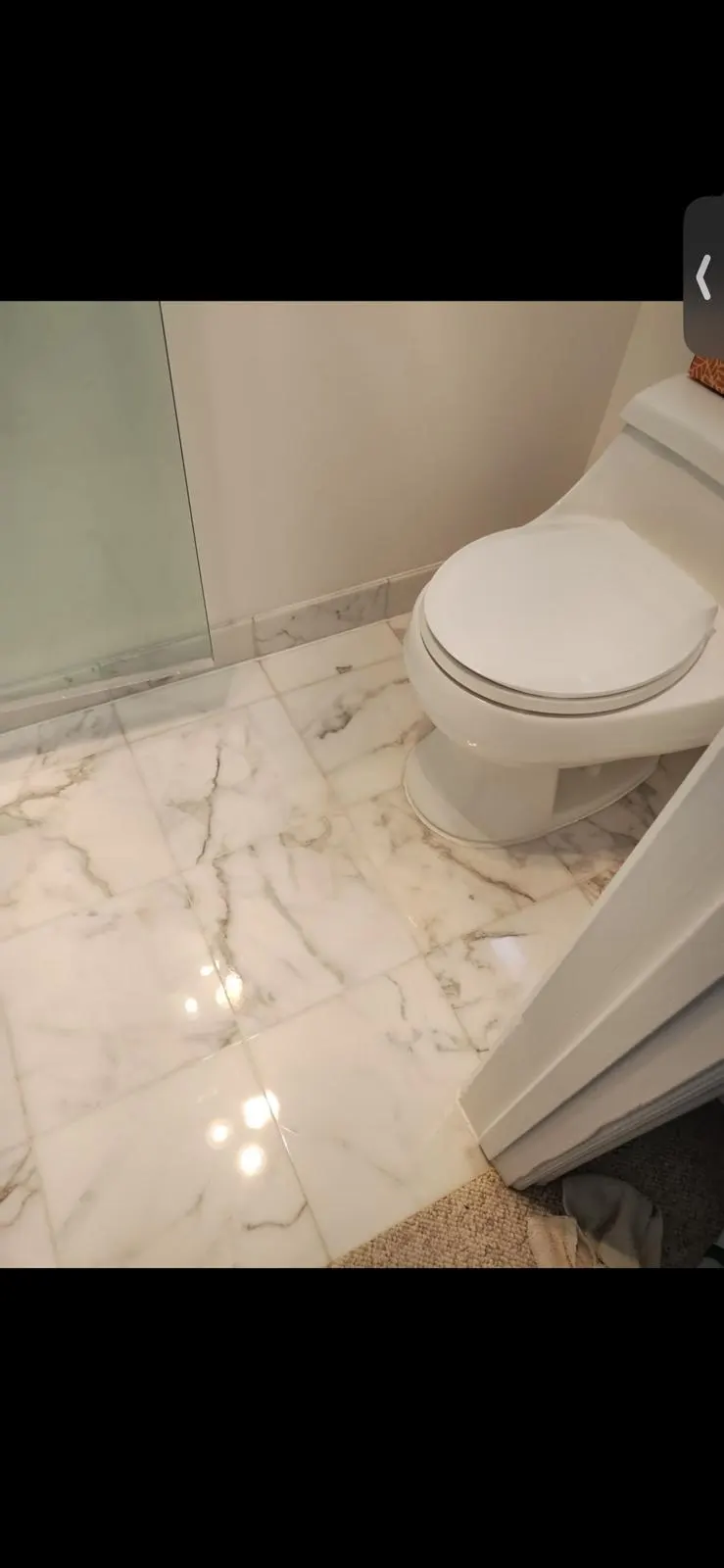 High-Gloss Marble Bathroom Floor Polishing