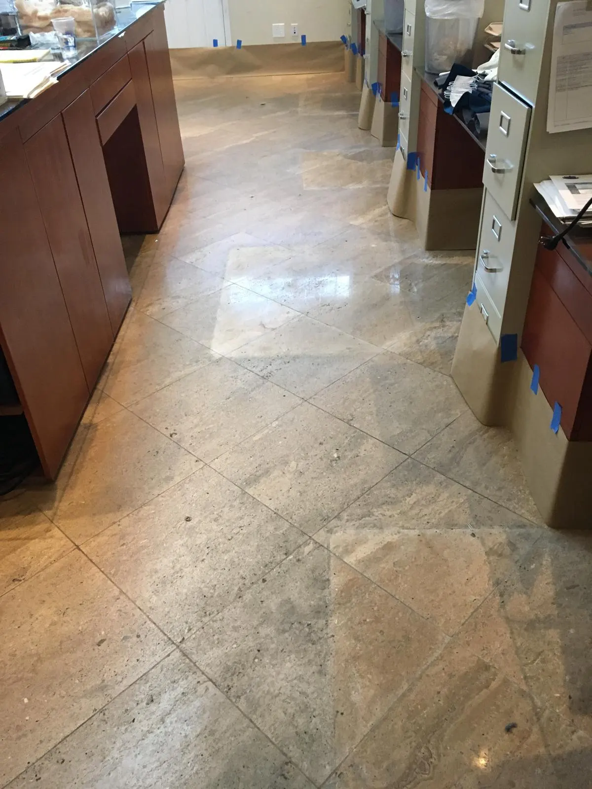 Stone Floor Polishing in Progress