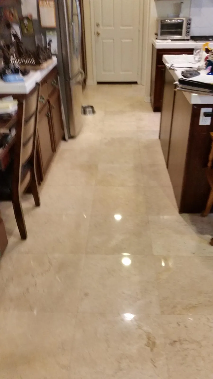 Shiny Travertine Floor Polishing